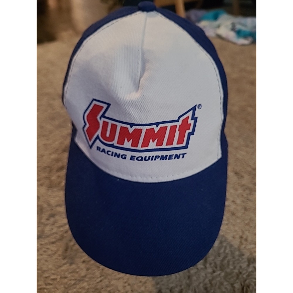 Summit Racing Equipment Adjustable Baseball Cap Hat Blue & White Youth Sized